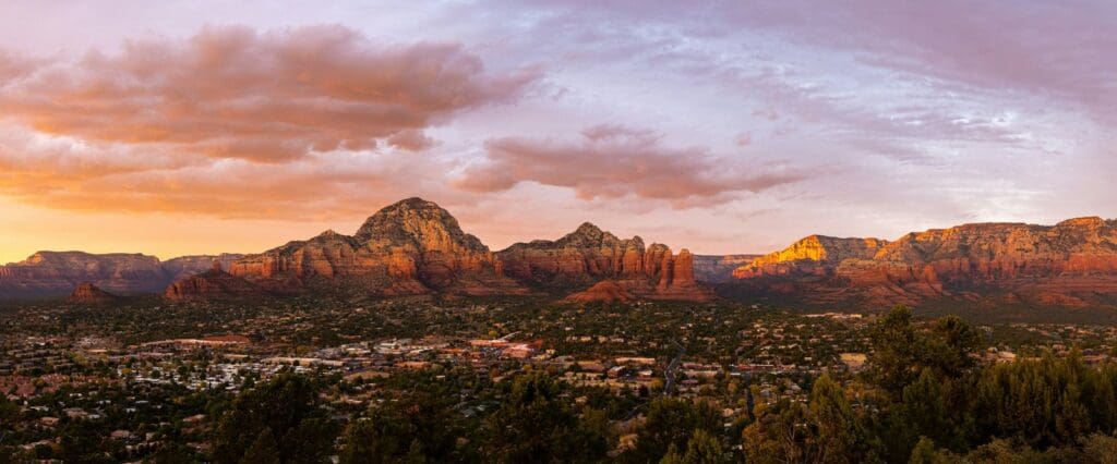 American Southwest mountainscapes with valley