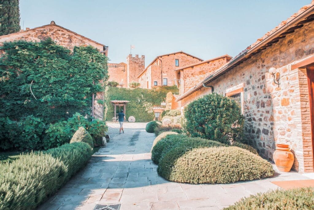 The grounds of a Tuscan villa for a post titled "Is travel insurance worth it?"
